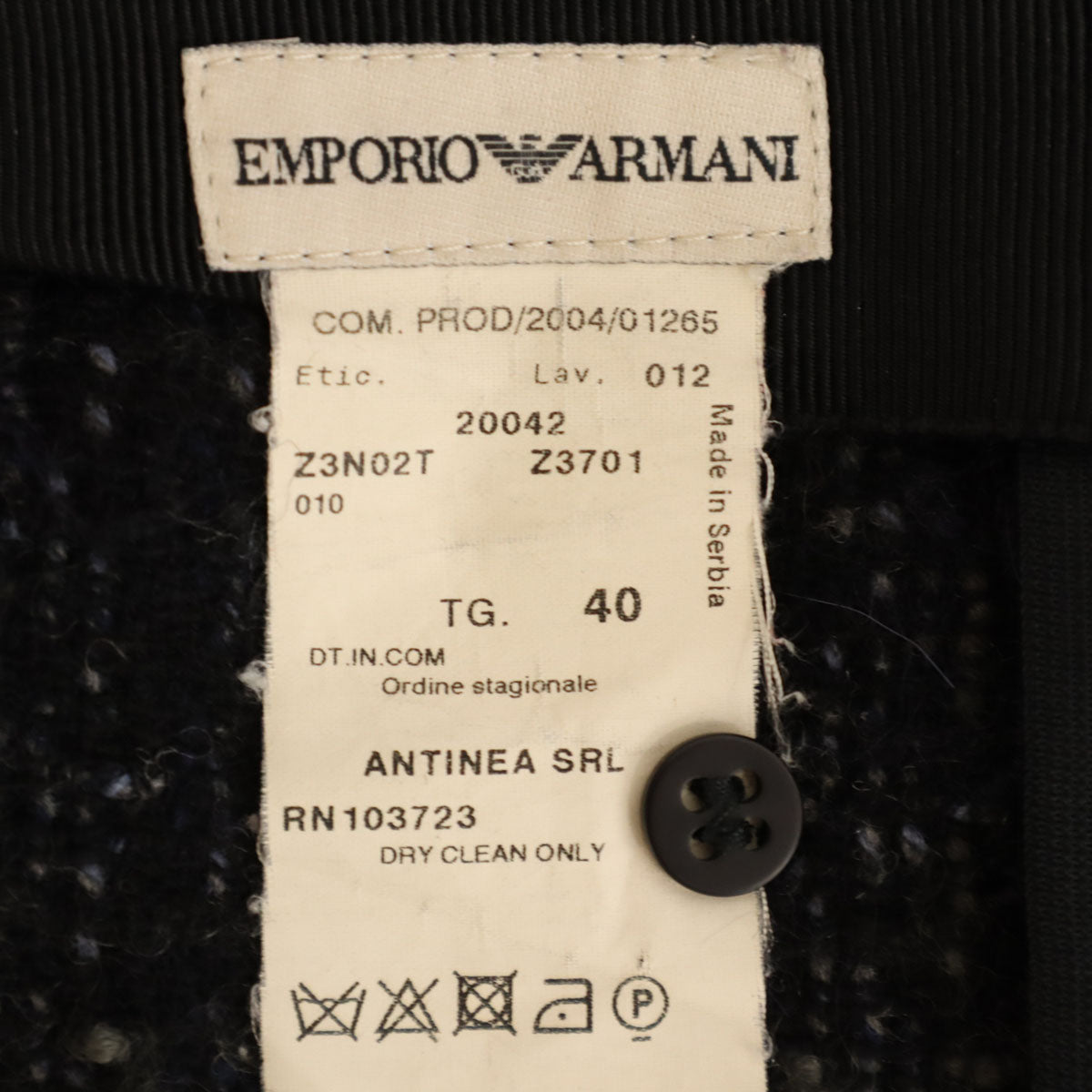 Emporio Armani エンポリオアルマーニ チェック柄 ミディ丈 スカート 40 ブラック系 レディース