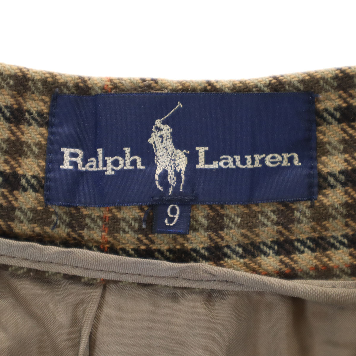 RALPH LAUREN ラルフローレン チェック柄 ロングスカート 9 ブラウン レディース