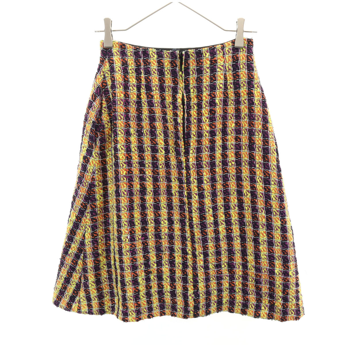Rene ルネ 日本製 ツイード ミディスカート 34 イエロー レディース