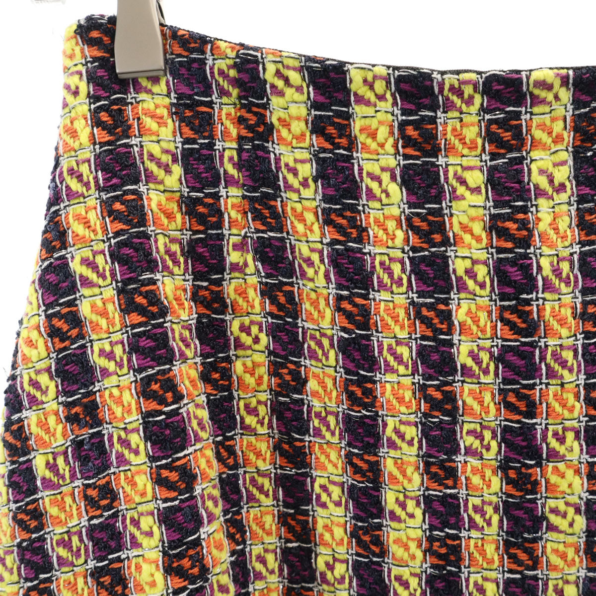 Rene ルネ 日本製 ツイード ミディスカート 34 イエロー レディース