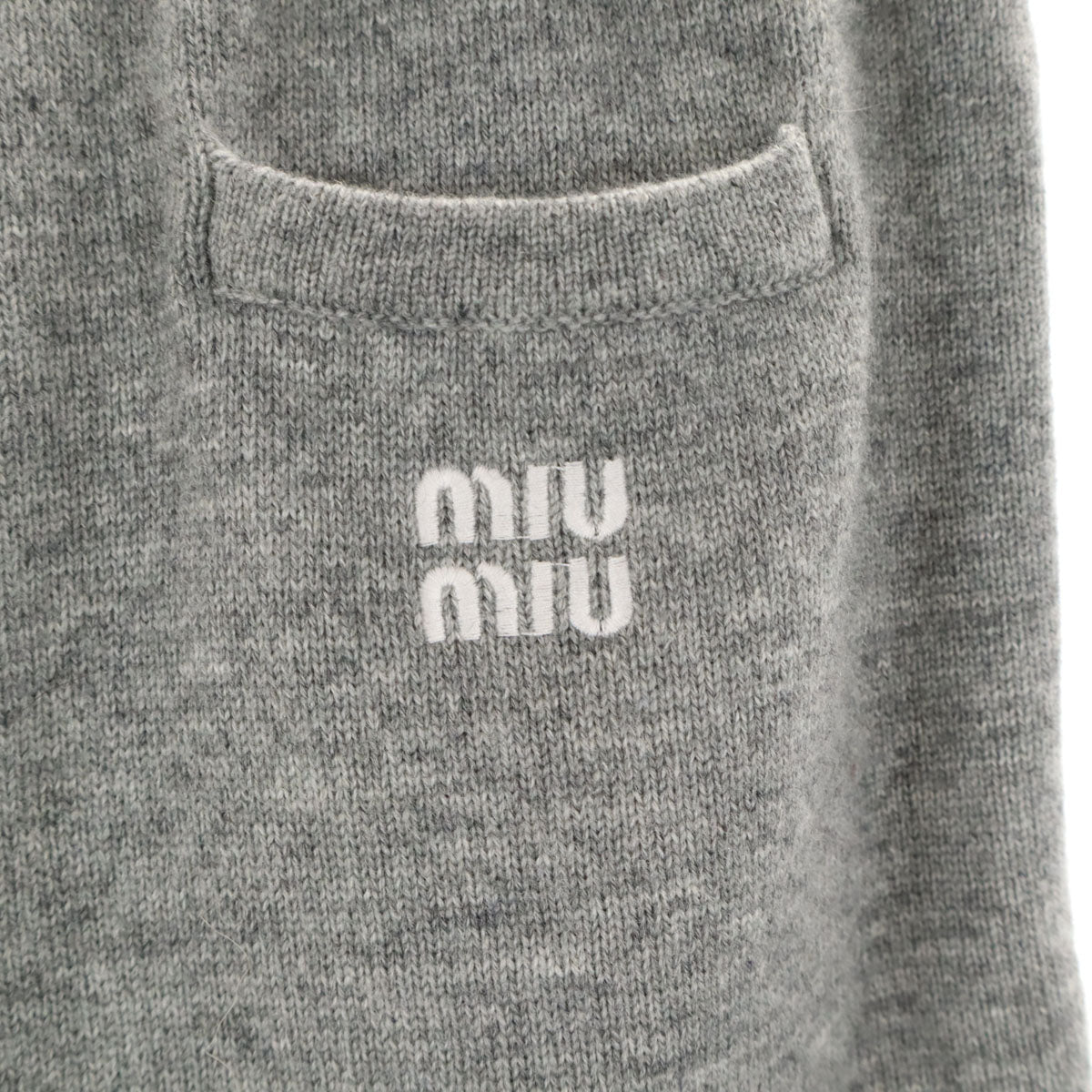 MIUMIU ミュウミュウ ウール ニット ショートパンツ 36 グレー レディース