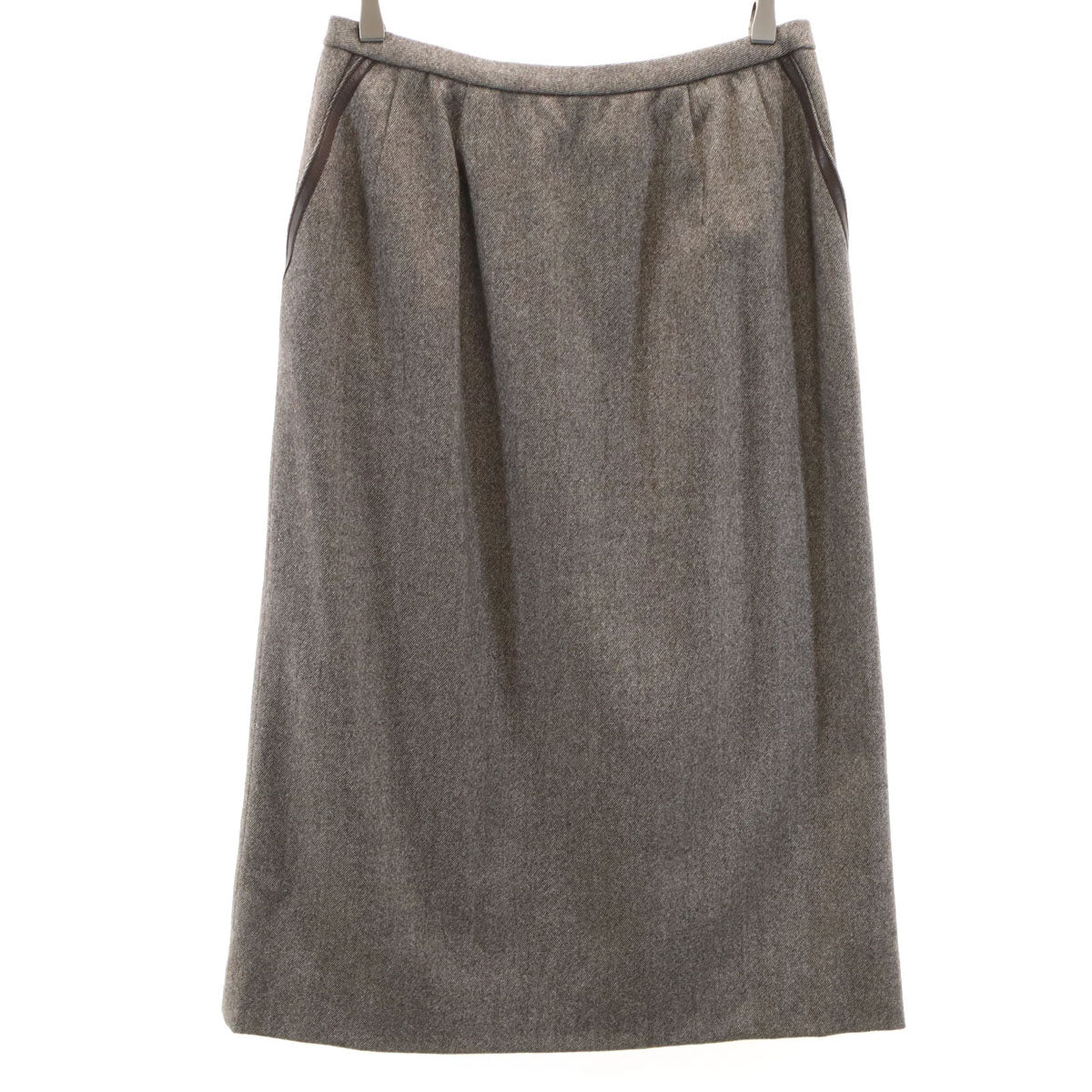 Leilian レリアン 日本製 ミモレ丈 タイトスカート 13+ グレーブラウン系 レディース