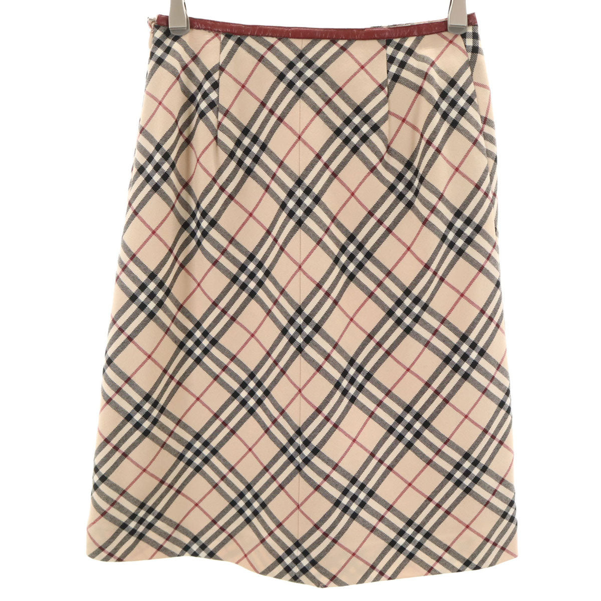 BURBERRY LONDON BLUE LABEL バーバリー ロンドン ブルーレーベル ノバチェック柄 ミディスカート 36 ベージュ 三陽商会 レディース