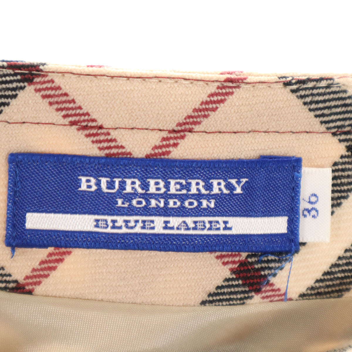 BURBERRY LONDON BLUE LABEL バーバリー ロンドン ブルーレーベル ノバチェック柄 ミディスカート 36 ベージュ 三陽商会 レディース