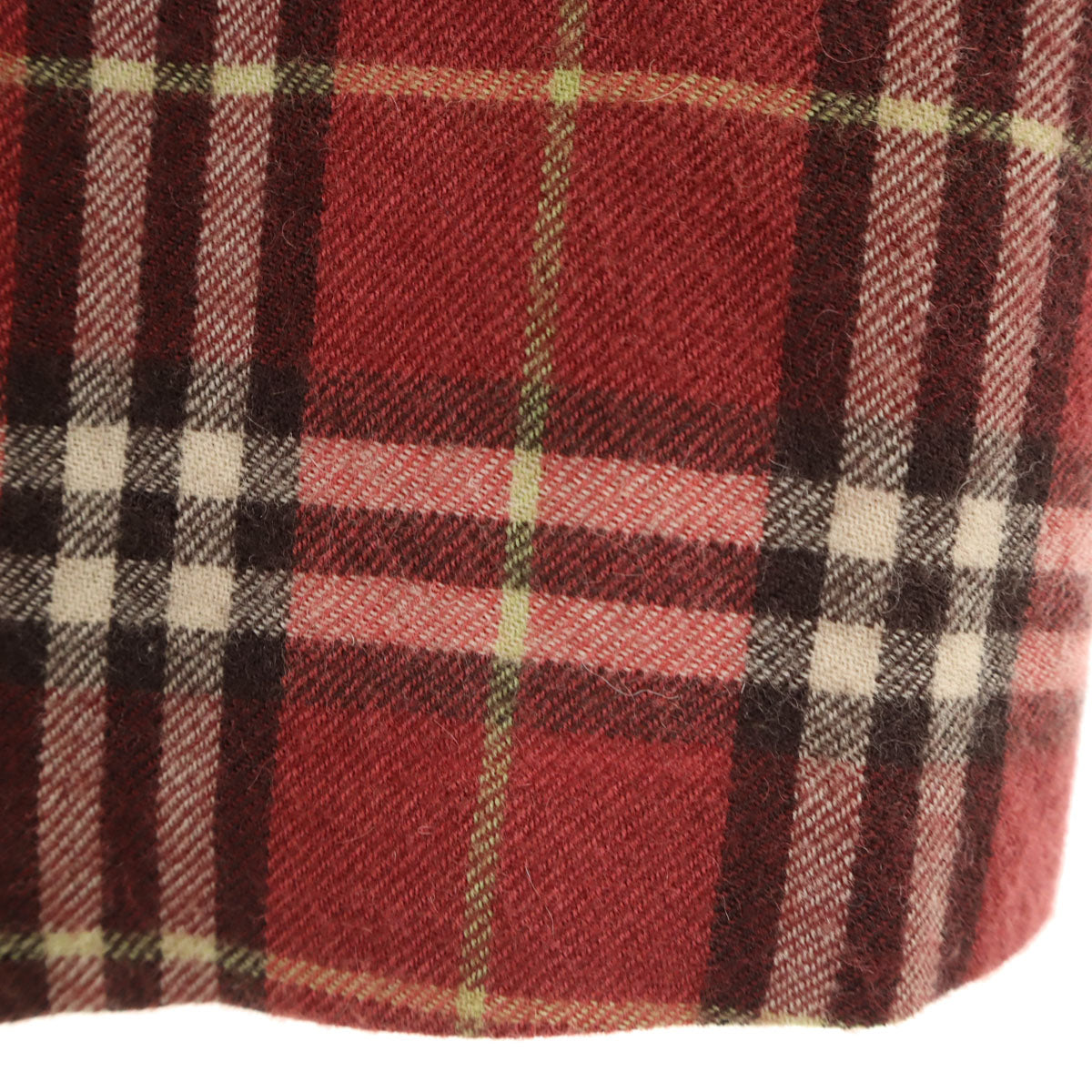 BURBERRY LONDON BLUE LABEL バーバリー ロンドン ブルーレーベル アルパカブレンド チェック柄 膝丈スカート 38 レッド系 三陽商会 レディース
