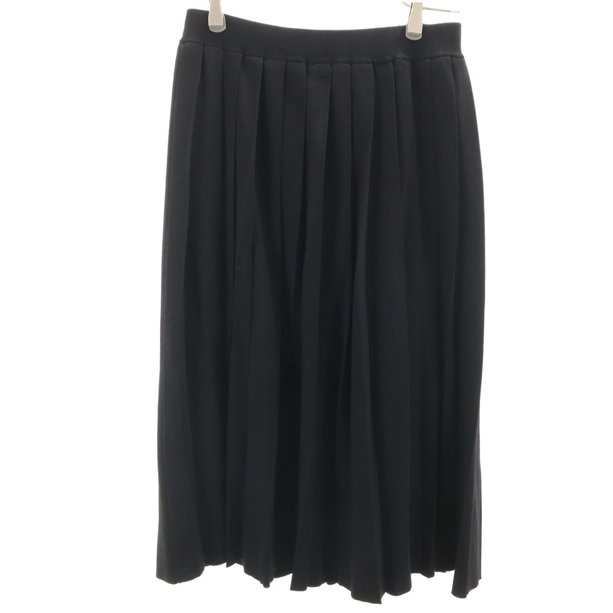 美品 GRACE CLASS グレースクラス ミモレ丈 ニット プリーツスカート 38 ブラック レディース