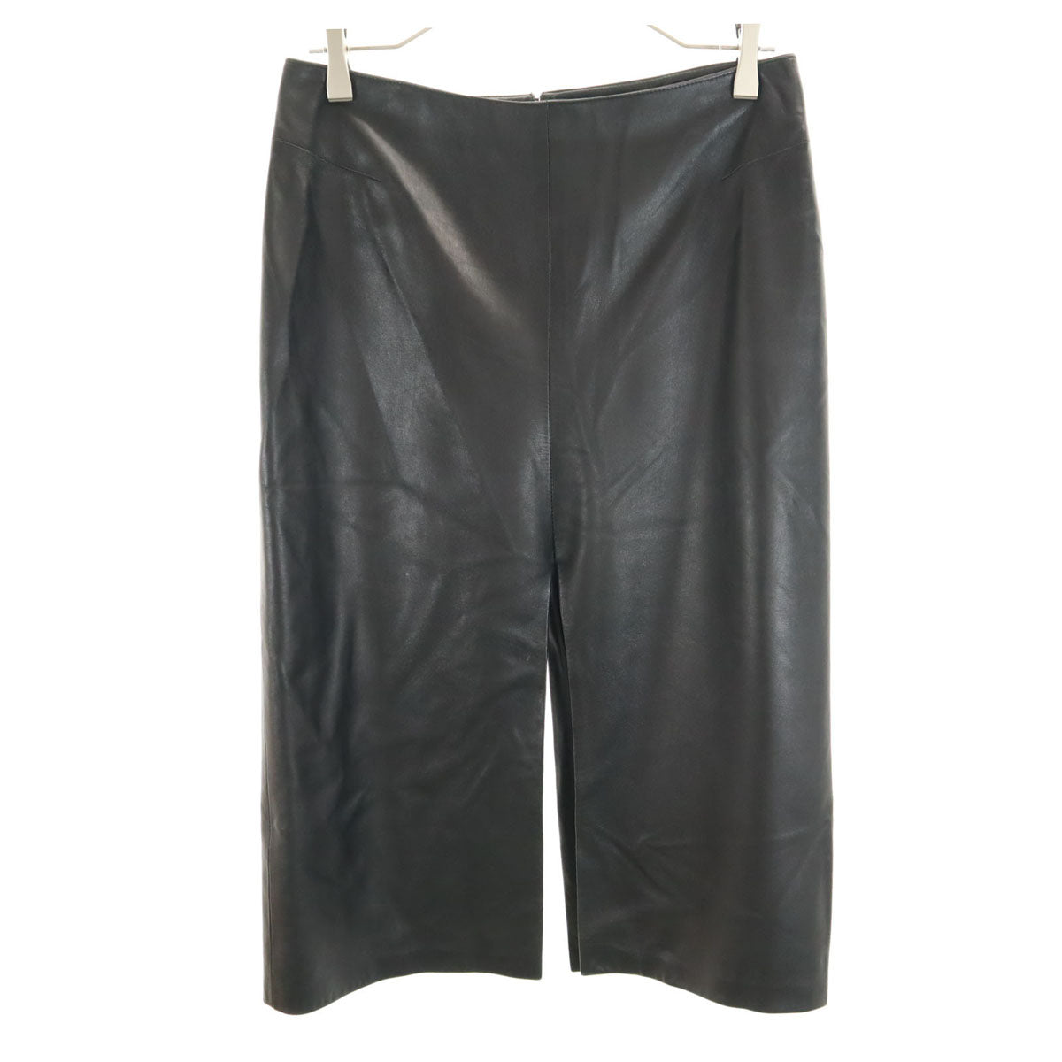 GUCCI グッチ イタリア製 ミディ丈 羊革 レザー スカート 42 ブラック レディース