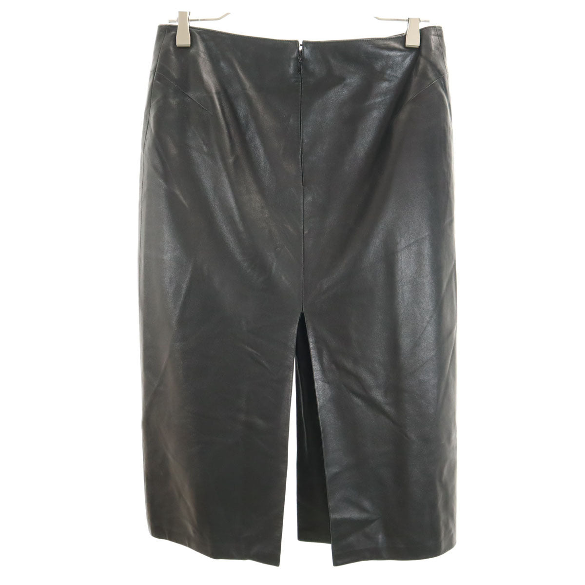 GUCCI グッチ イタリア製 ミディ丈 羊革 レザー スカート 42 ブラック