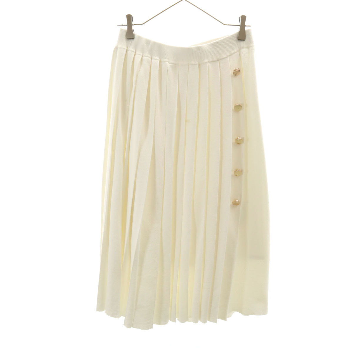 GRACE CLASS グレースクラス ロング丈 プリーツスカート 38 ホワイト レディース