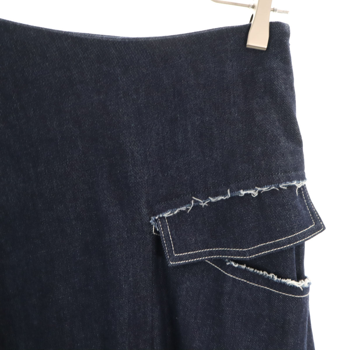 美品 Y's ワイズ 日本製 ロング丈 アシメ デニムスカート 1 インディゴ レディース
