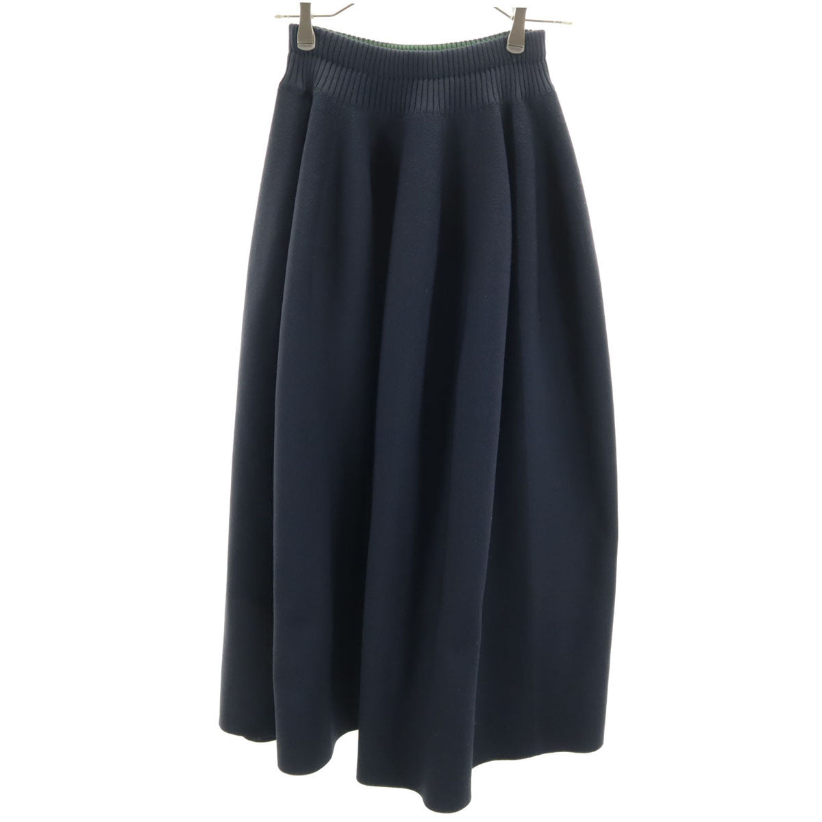 LANVIN en Bleu ランバンオンブルー 日本製 ロング丈 フレアスカート 38 ネイビー レディース