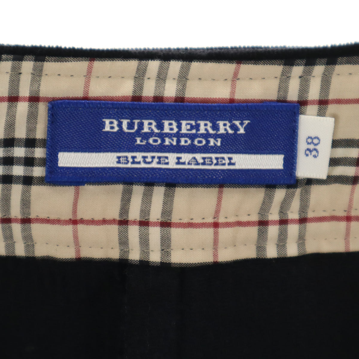 BURBERRY BLUE LABEL バーバリーブルーレーベル ミディ丈 コーデュロイ スカート 38 ブラック系 三陽商会 レディース