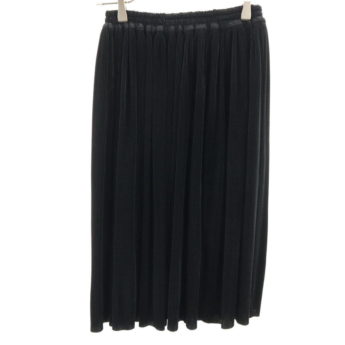 YVES SAINT LAURENT イヴサンローラン 90s オールド ミディ丈 プリーツ加工 フレアスカート M ブラック レディース
