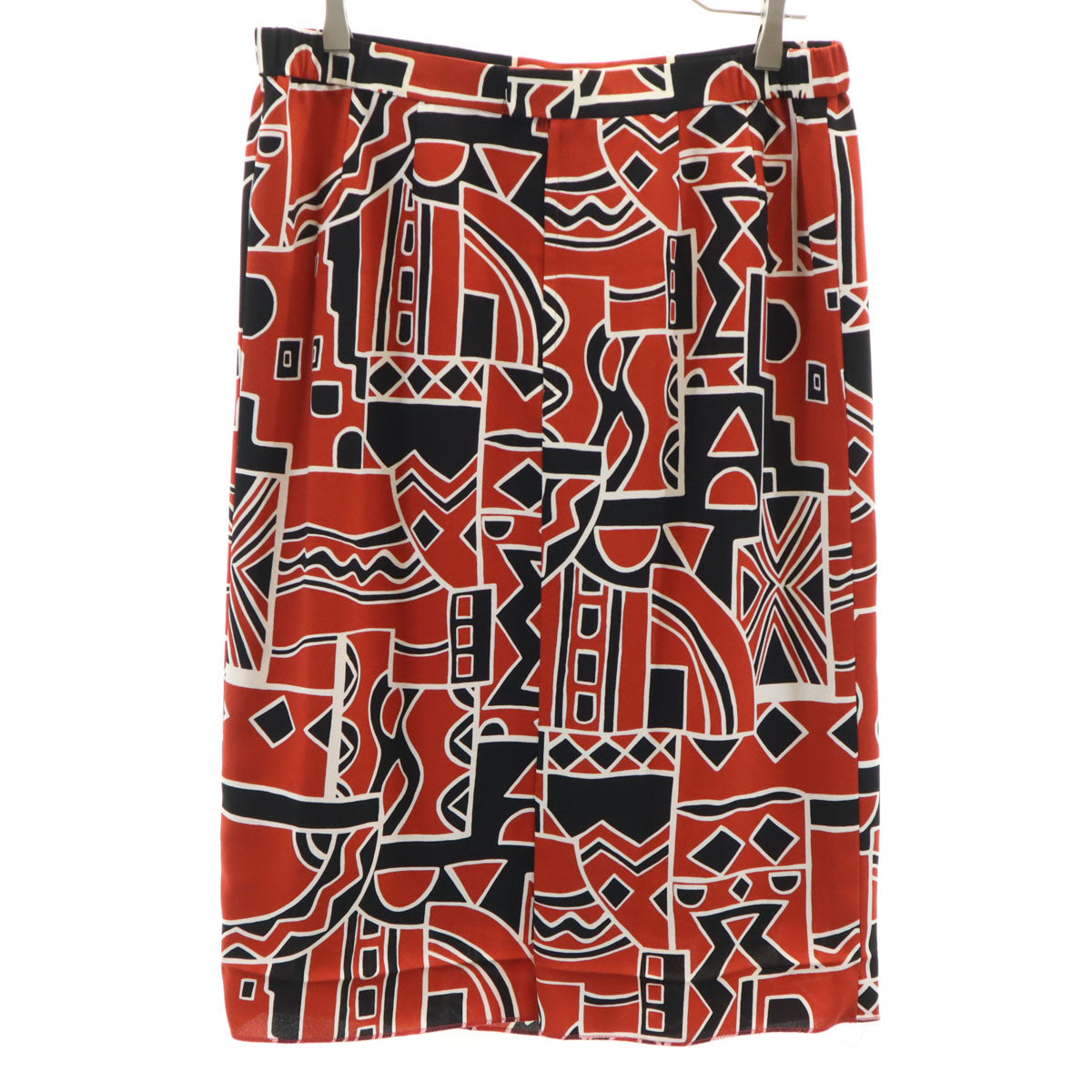 GIVENCHY GLAMOUR ジバンシィ グラマー 90s オールド 総柄 ミモレ丈 タイトスカート 13 赤茶 レディース