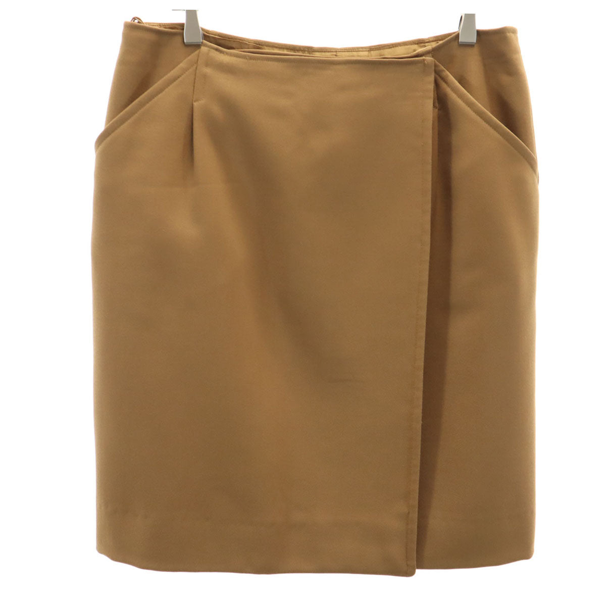 HERMES エルメス フランス製 ミディ丈 ラップスカート 40 ブラウン レディース