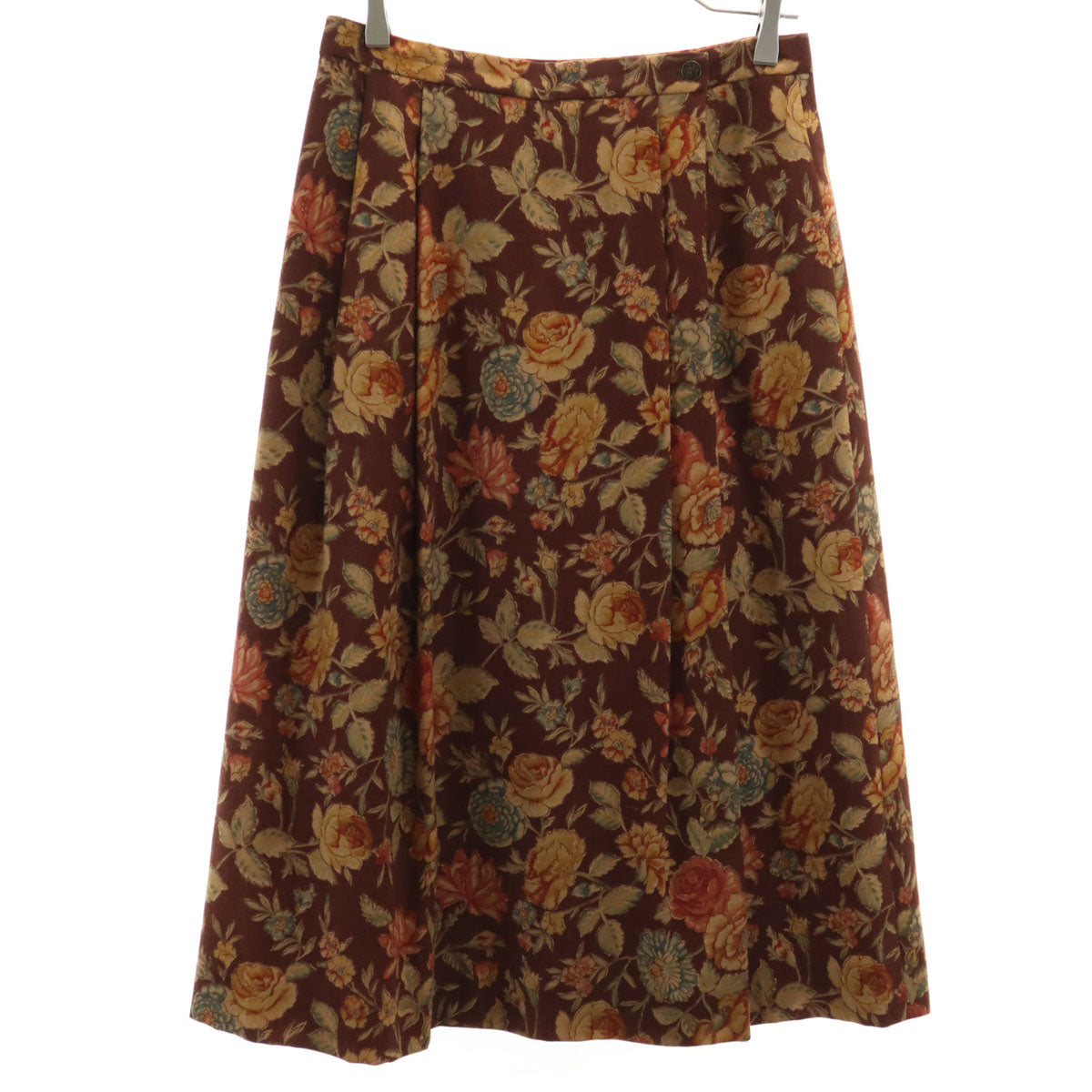 Burberrys バーバリーズ 90s オールド 花柄 ロング丈 フレアスカート 11 ブラック レディース