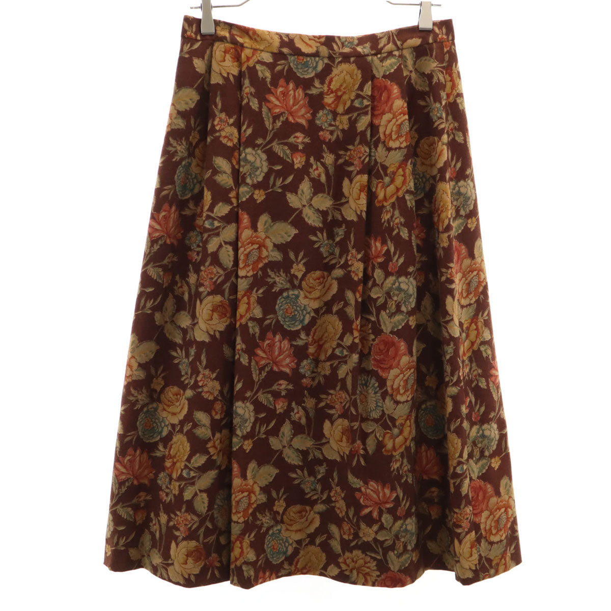 Burberrys バーバリーズ 90s オールド 花柄 ロング丈 フレアスカート 11 ブラック レディース