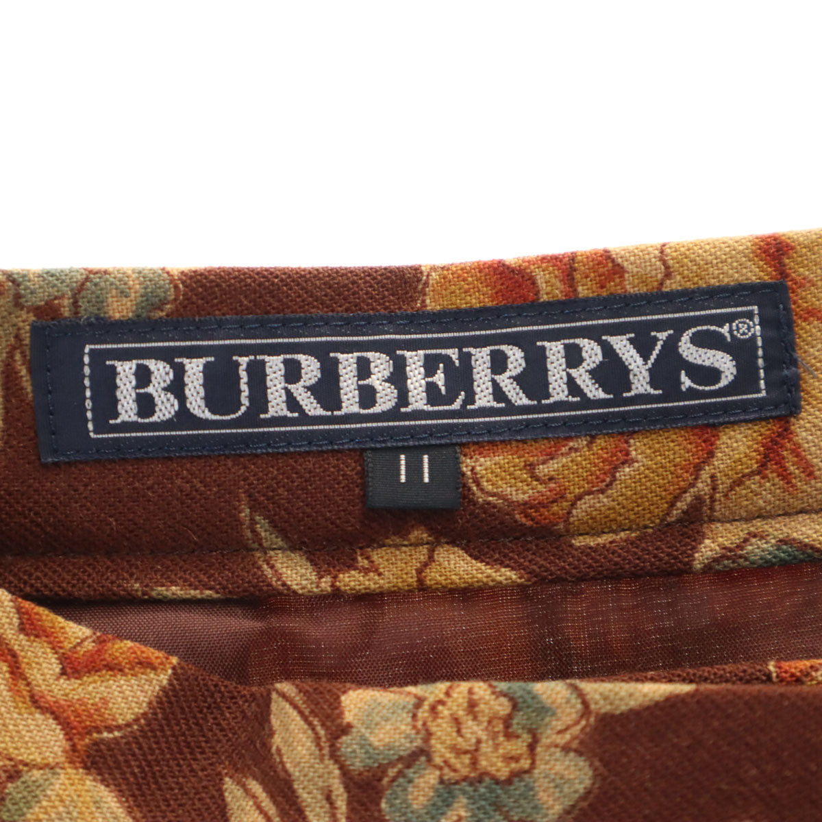 Burberrys バーバリーズ 90s オールド 花柄 ロング丈 フレアスカート 11 ブラック レディース