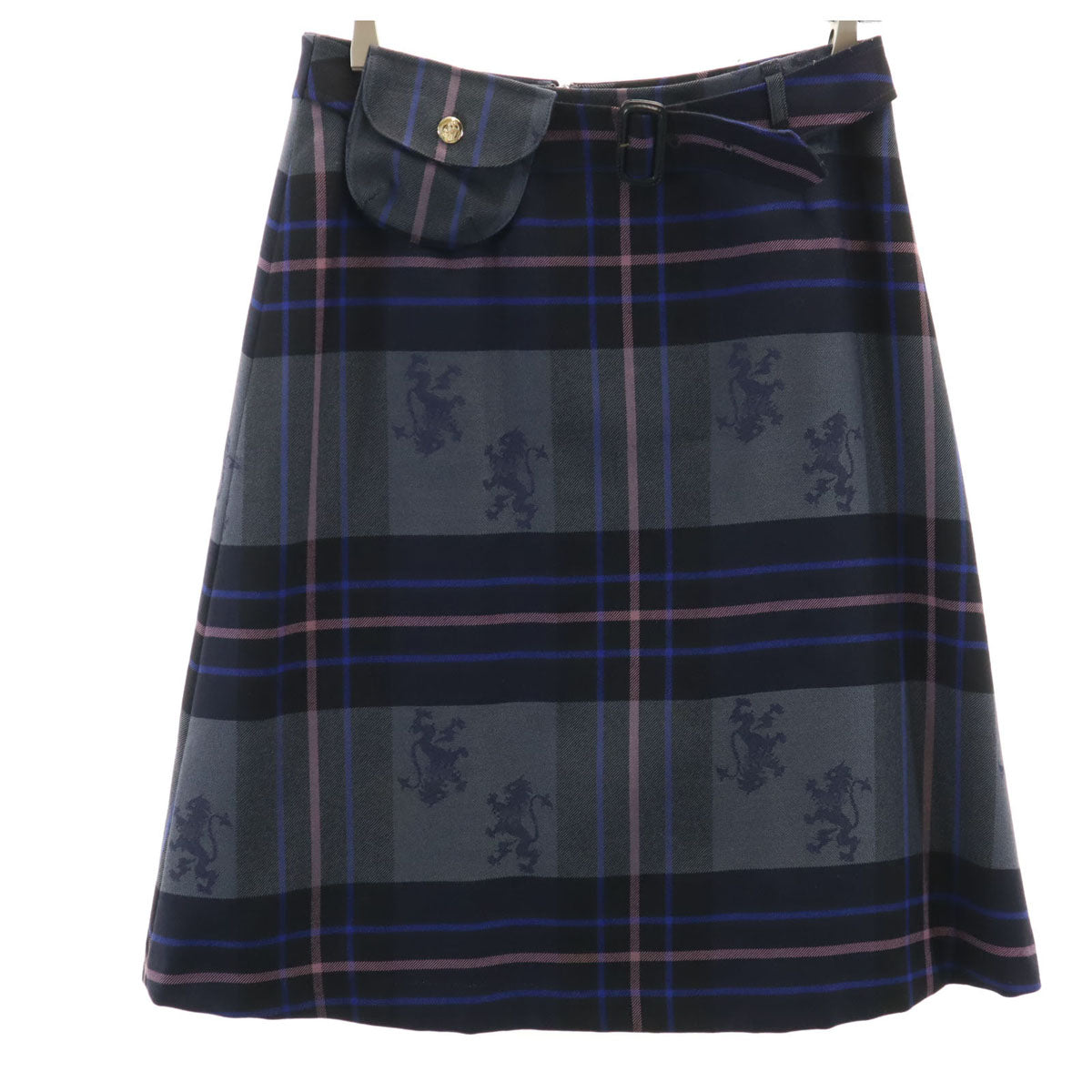 YORKLAND ヨークランド 日本製 ミディ丈 スカート 11AR グレー系 レディース