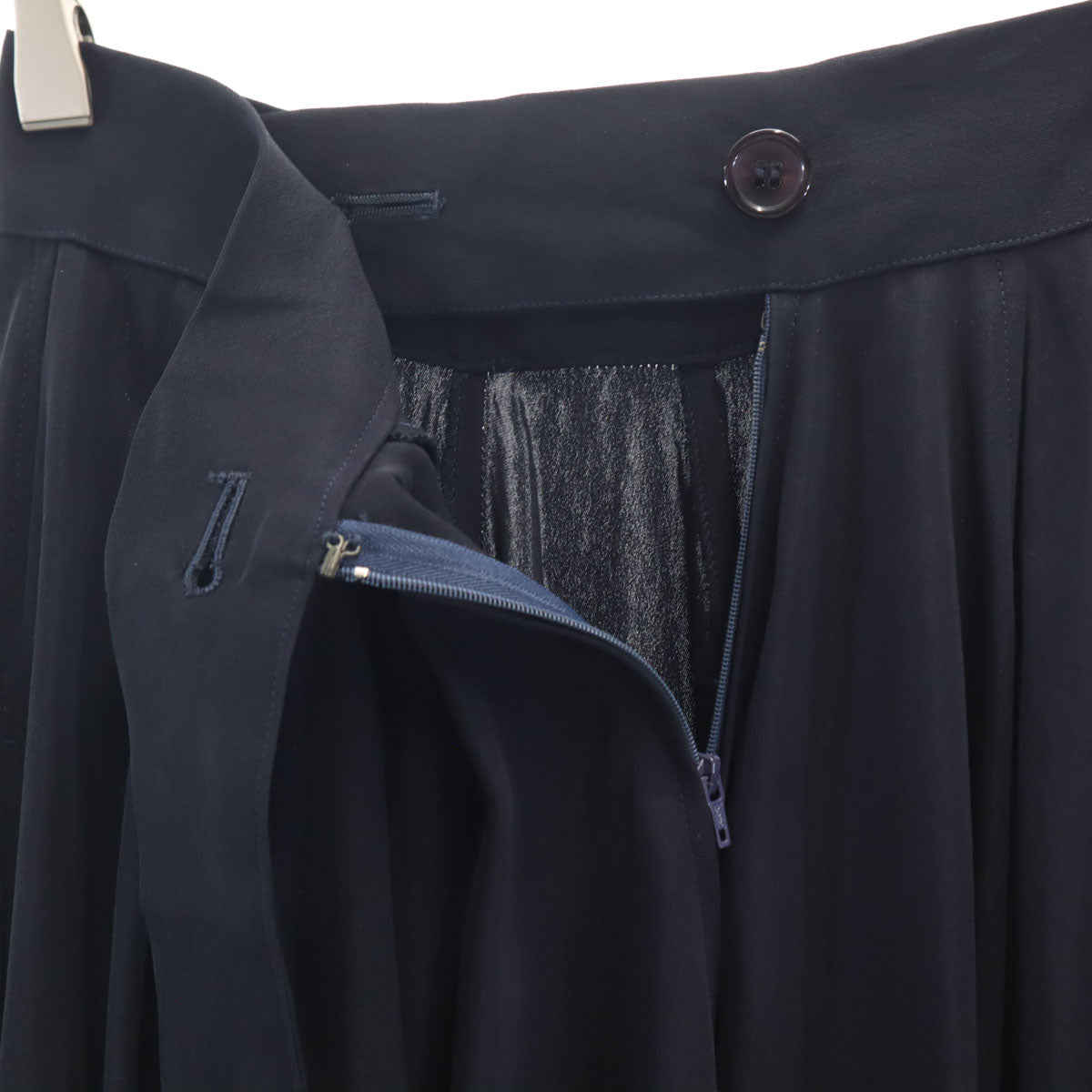 Yohji Yamamoto ヨウジヤマモト 日本製 ロング丈 フレアスカート SS ネイビー レディース