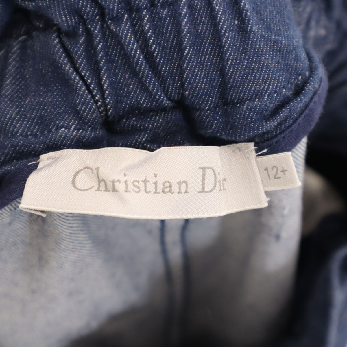 Christian Dior クリスチャンディオール ポルトガル製 総ロゴ ミモレ丈 デニム フレアスカート 12 ウォッシュブルー レディース