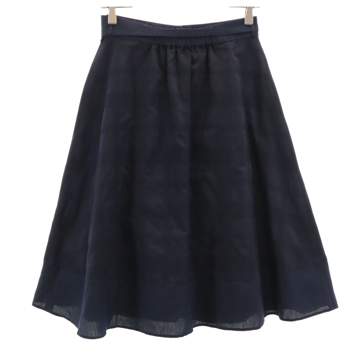 BLUE LABEL CRESTBRIDGE ブルーレーベルクレストブリッジ チェック柄 ミモレ丈 フレアスカート 38 ネイビー レディース
