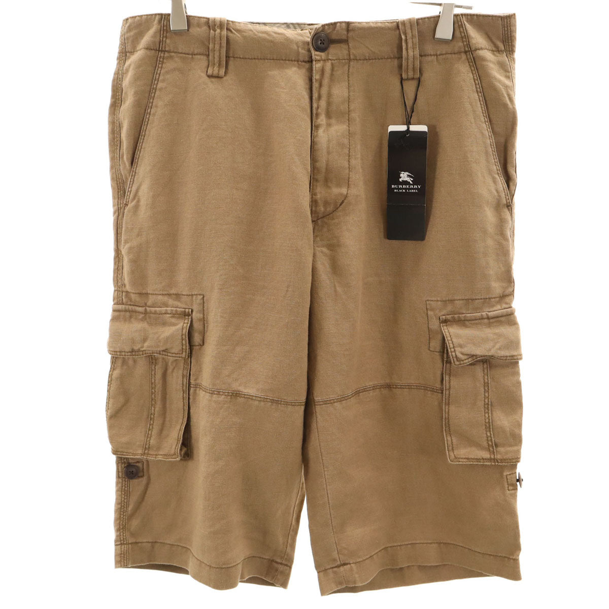 未使用 BURBERRY BLACK LABEL バーバリーブラックレーベル リネン カーゴショートパンツ 82 ブラウン 三陽商会 メンズ