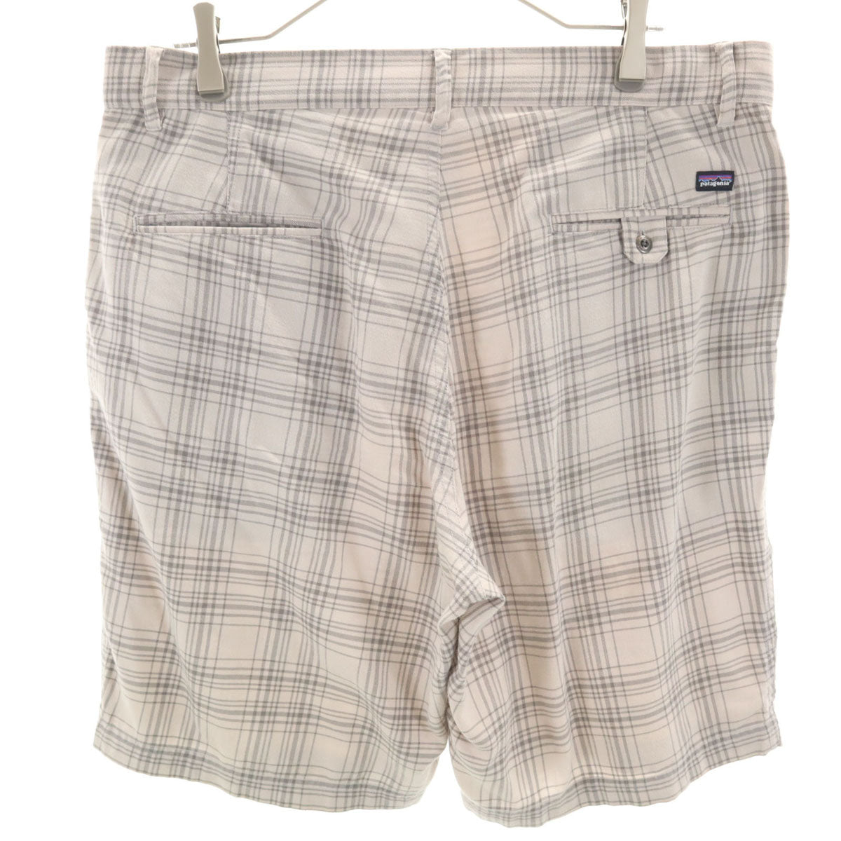 patagonia パタゴニア チェック柄 ショートパンツ W34 グレージュ 57480SP12 アウトドア メンズ