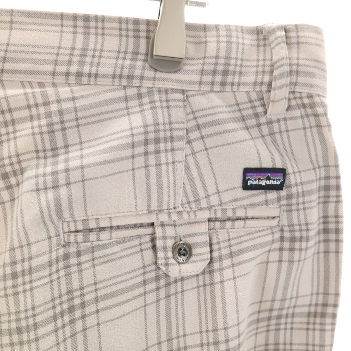patagonia パタゴニア チェック柄 ショートパンツ W34 グレージュ 57480SP12 アウトドア メンズ