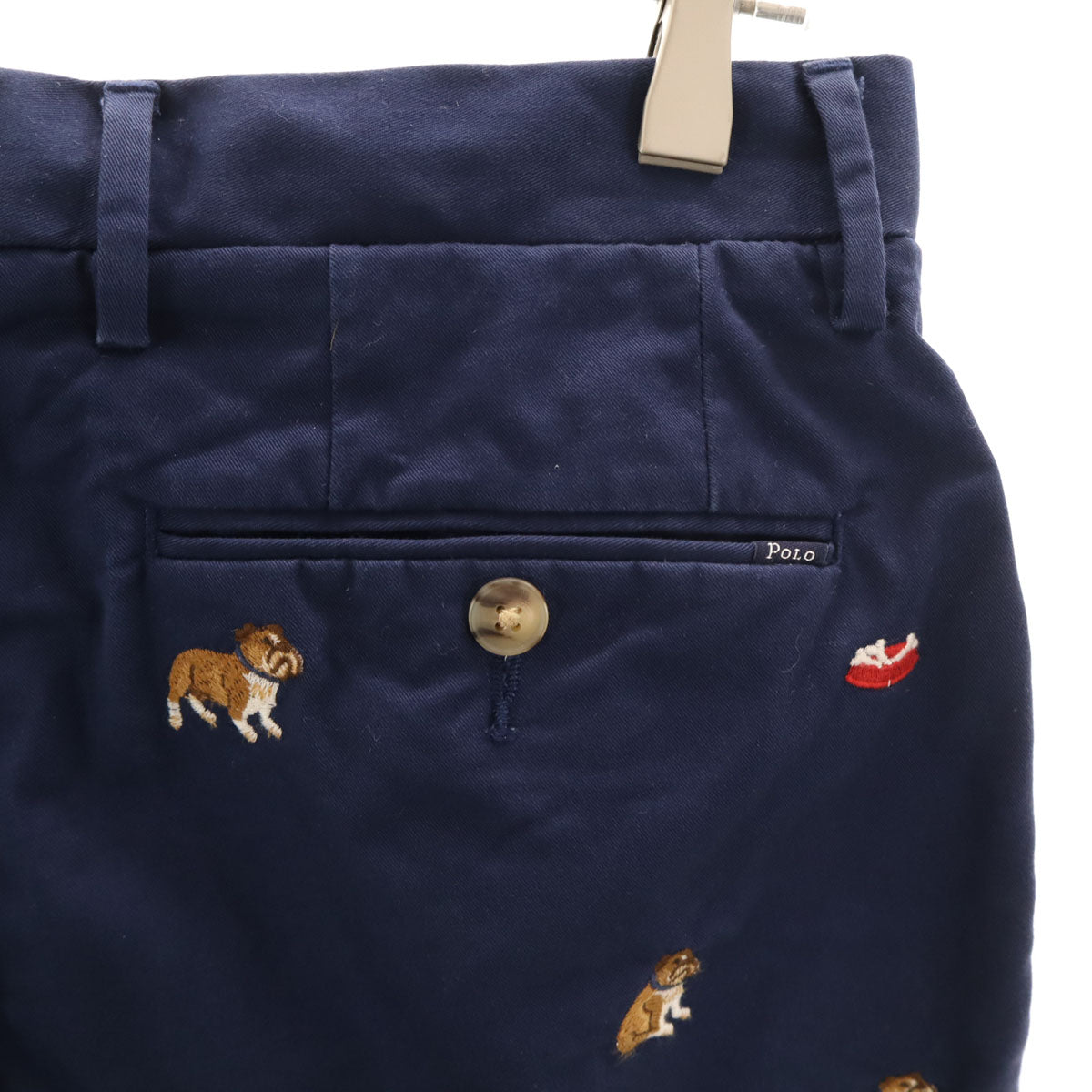 POLO RALPH LAUREN ポロラルフローレン ブルドッグ刺繍 チノショートパンツ W28 ネイビー メンズ