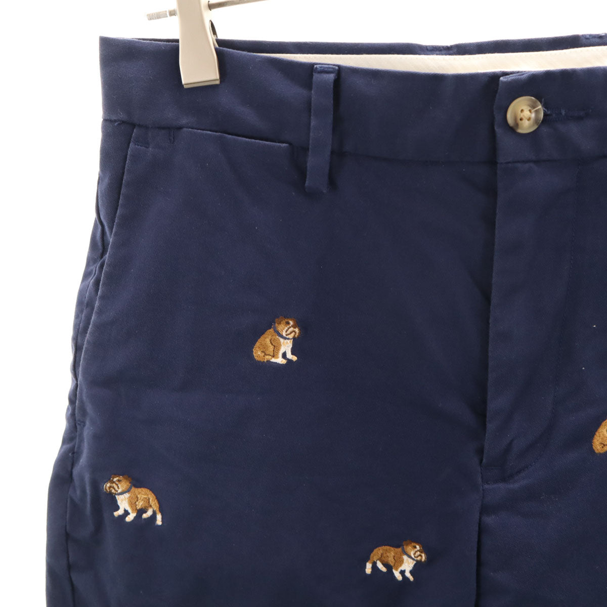 POLO RALPH LAUREN ポロラルフローレン ブルドッグ刺繍 チノショートパンツ W28 ネイビー メンズ