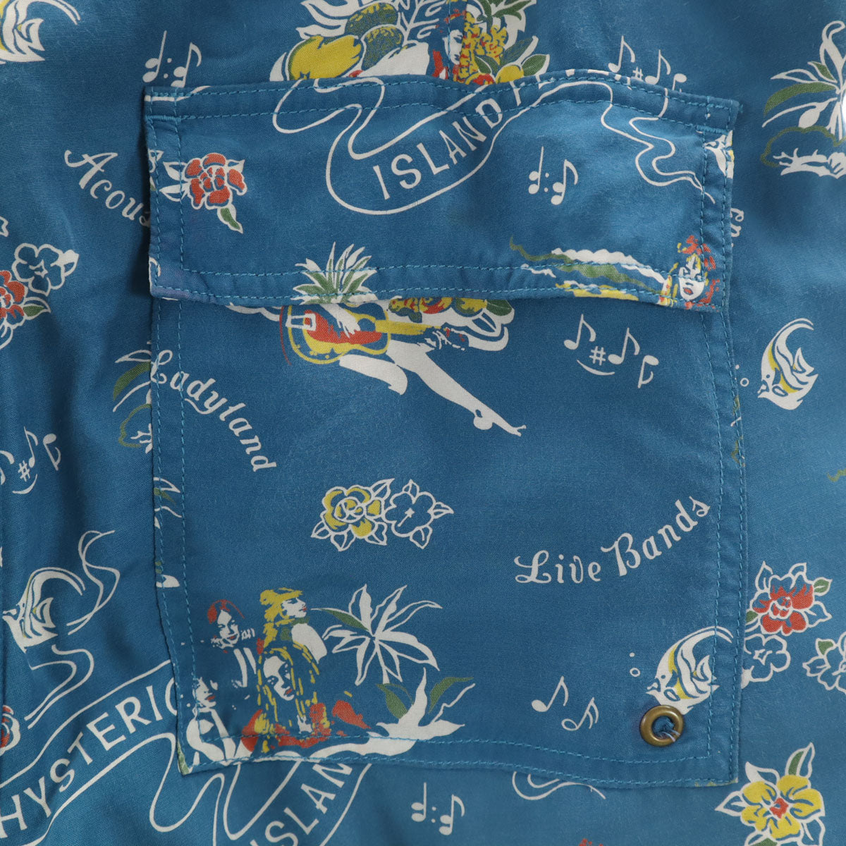 HYSTERIC GLAMOUR ヒステリックグラマー 日本製 総柄 ショートパンツ L ブルー系 メンズ