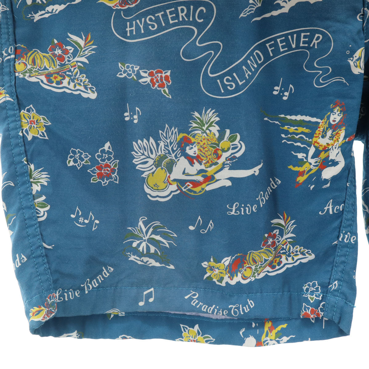 HYSTERIC GLAMOUR ヒステリックグラマー 日本製 総柄 ショートパンツ L ブルー系 メンズ