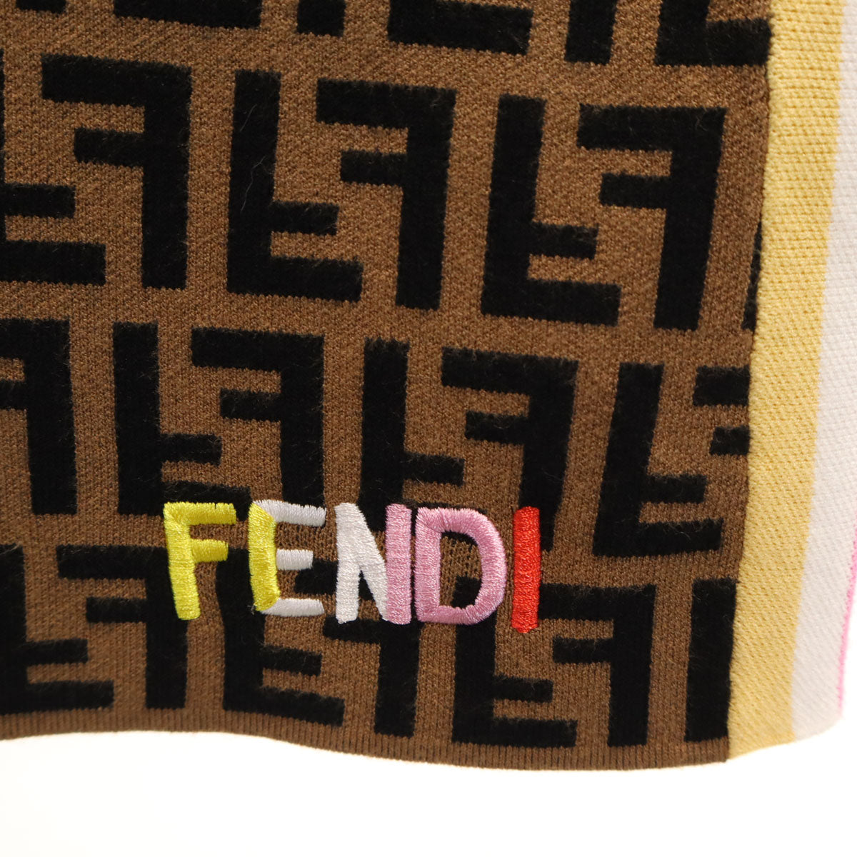 FENDI フェンディ 19AW イタリア製 ズッカ柄 ニット ミニスカート 36 ブラウン レディース