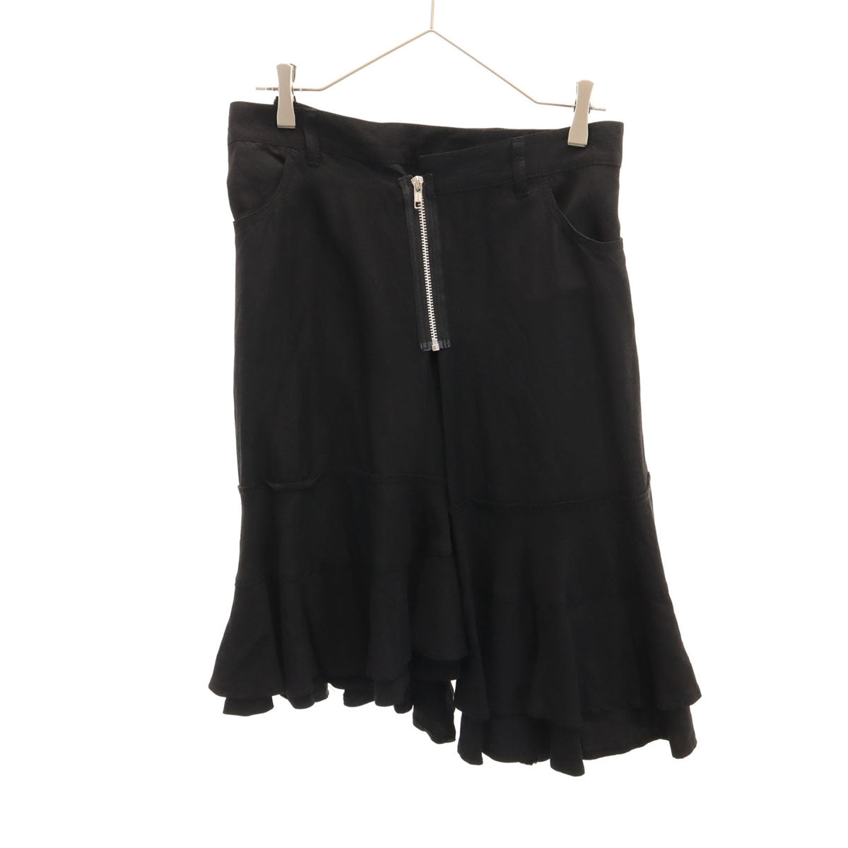 tricot COMME des GARCONS トリココムデギャルソン 2012年 日本製 リネンブレンド ミモレ丈 ラップスカート S ブラック レディース