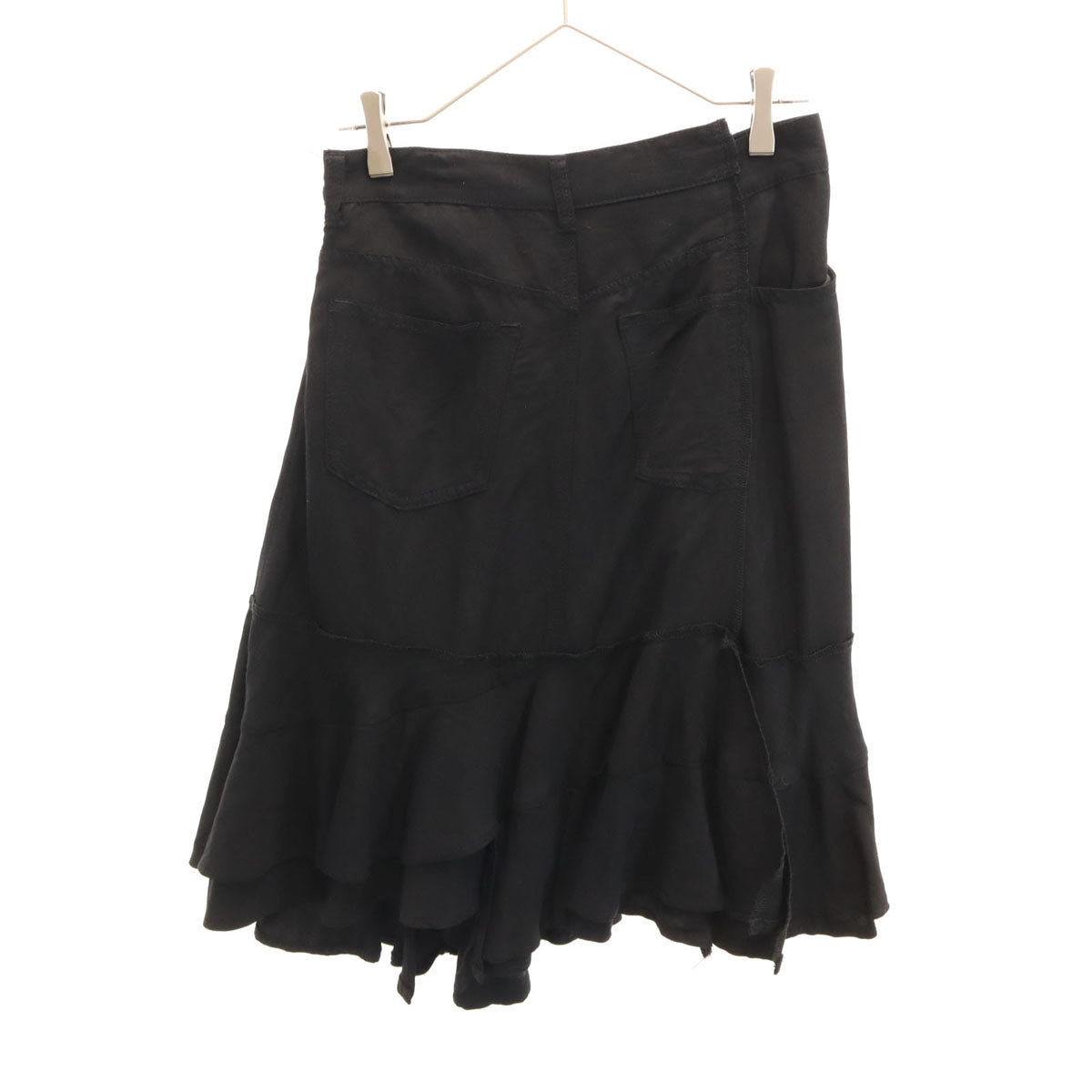tricot COMME des GARCONS トリココムデギャルソン 2012年 日本製 リネンブレンド ミモレ丈 ラップスカート S ブラック レディース