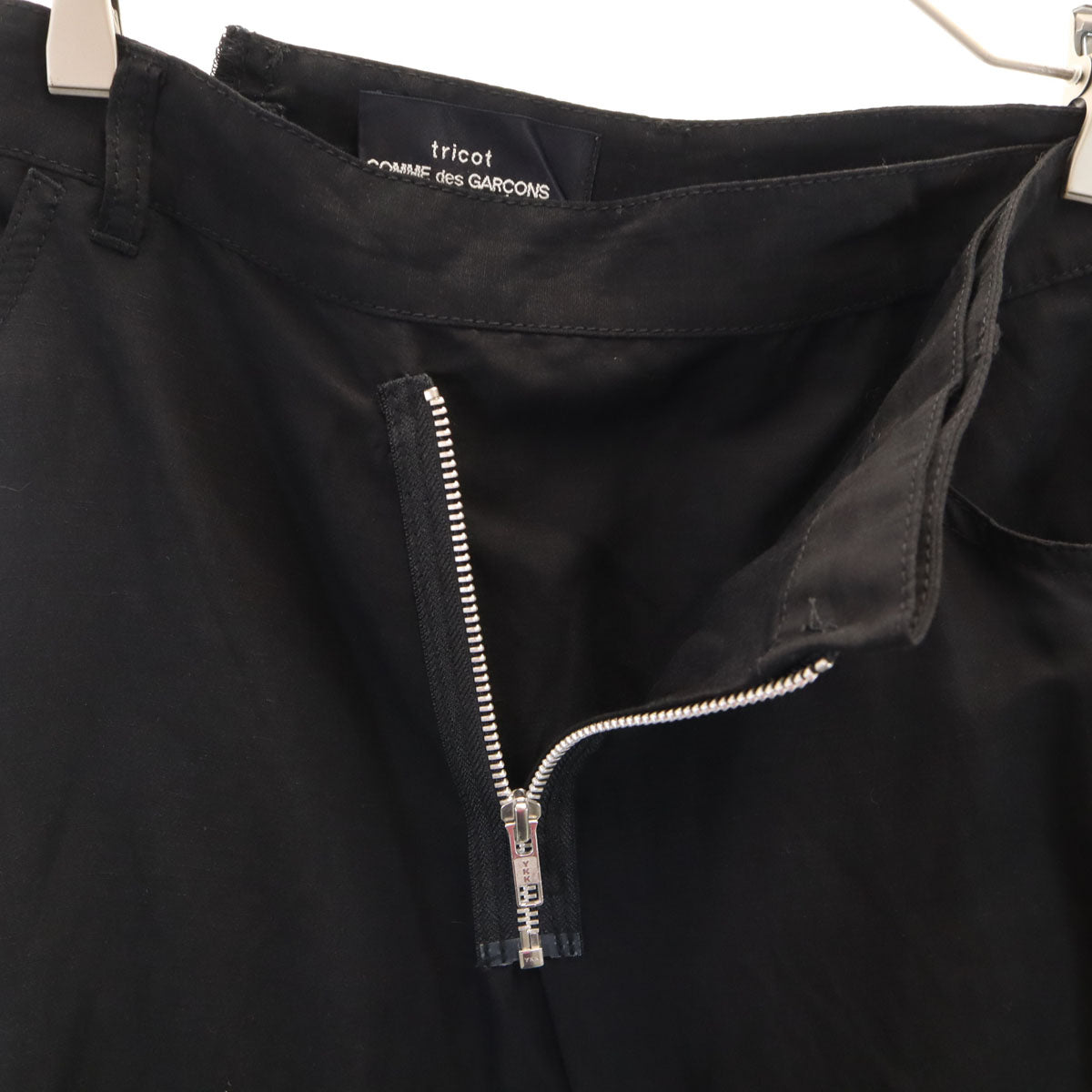 tricot COMME des GARCONS トリココムデギャルソン 2012年 日本製 リネンブレンド ミモレ丈 ラップスカート S ブラック レディース