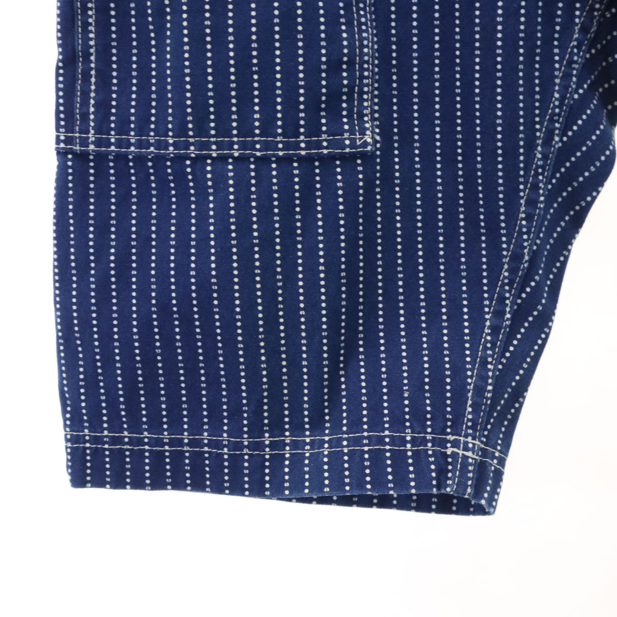 MOMOTARO JEANS 桃太郎ジーンズ 日本製 ストライプ柄 カーゴショートパンツ W30 ネイビー メンズ