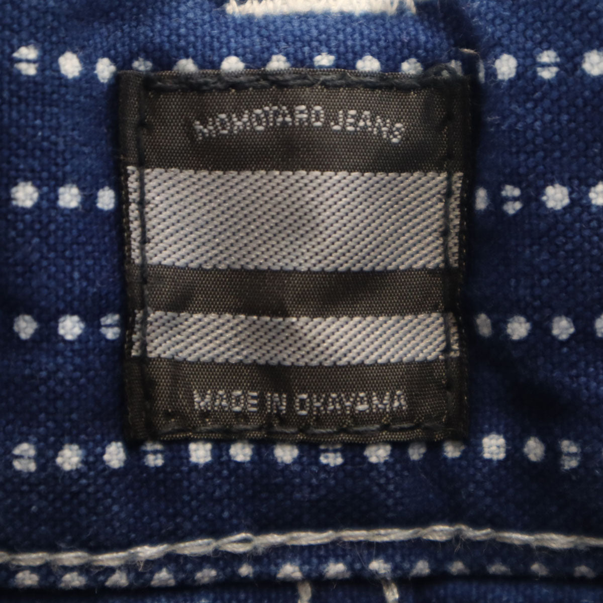 MOMOTARO JEANS 桃太郎ジーンズ 日本製 ストライプ柄 カーゴショートパンツ W30 ネイビー メンズ