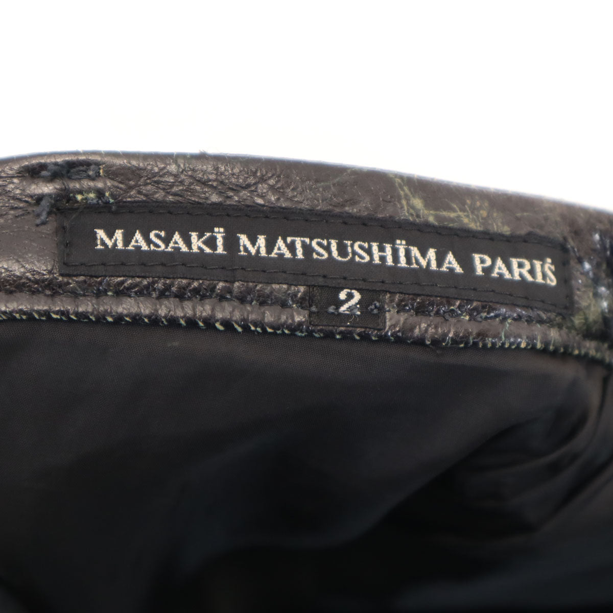 Masaki Matsushima Paris マサキマツシマ パリ 総柄 レザー ショートパンツ 2 オリーブ系 メンズ