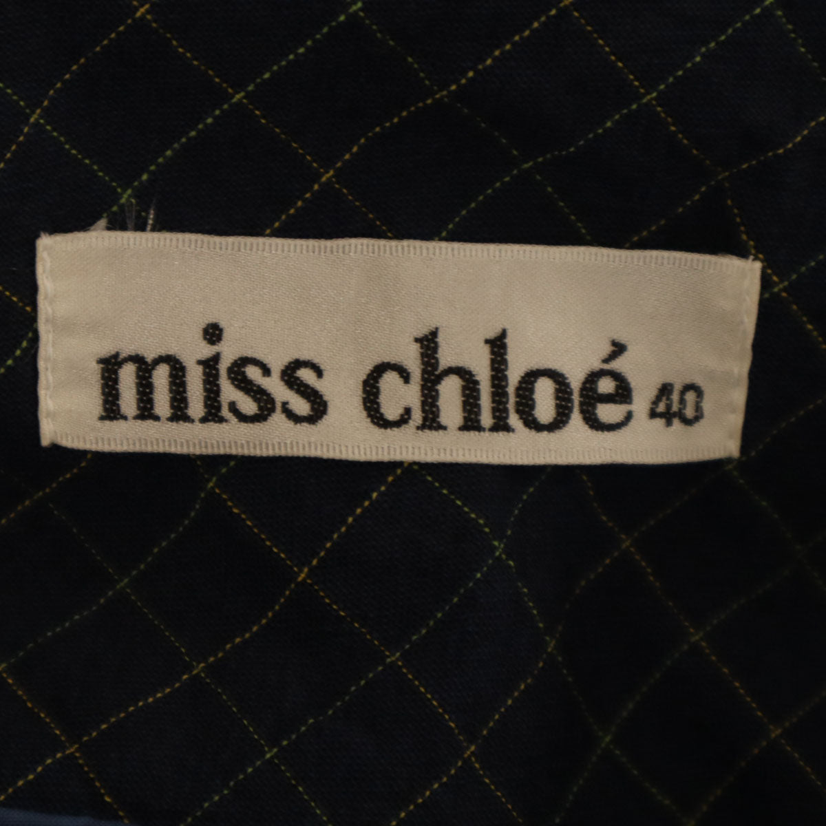 miss chloe ミスクロエ 90s 日本製 オールド チェック柄 ミニスカート 40 ネイビー レディース