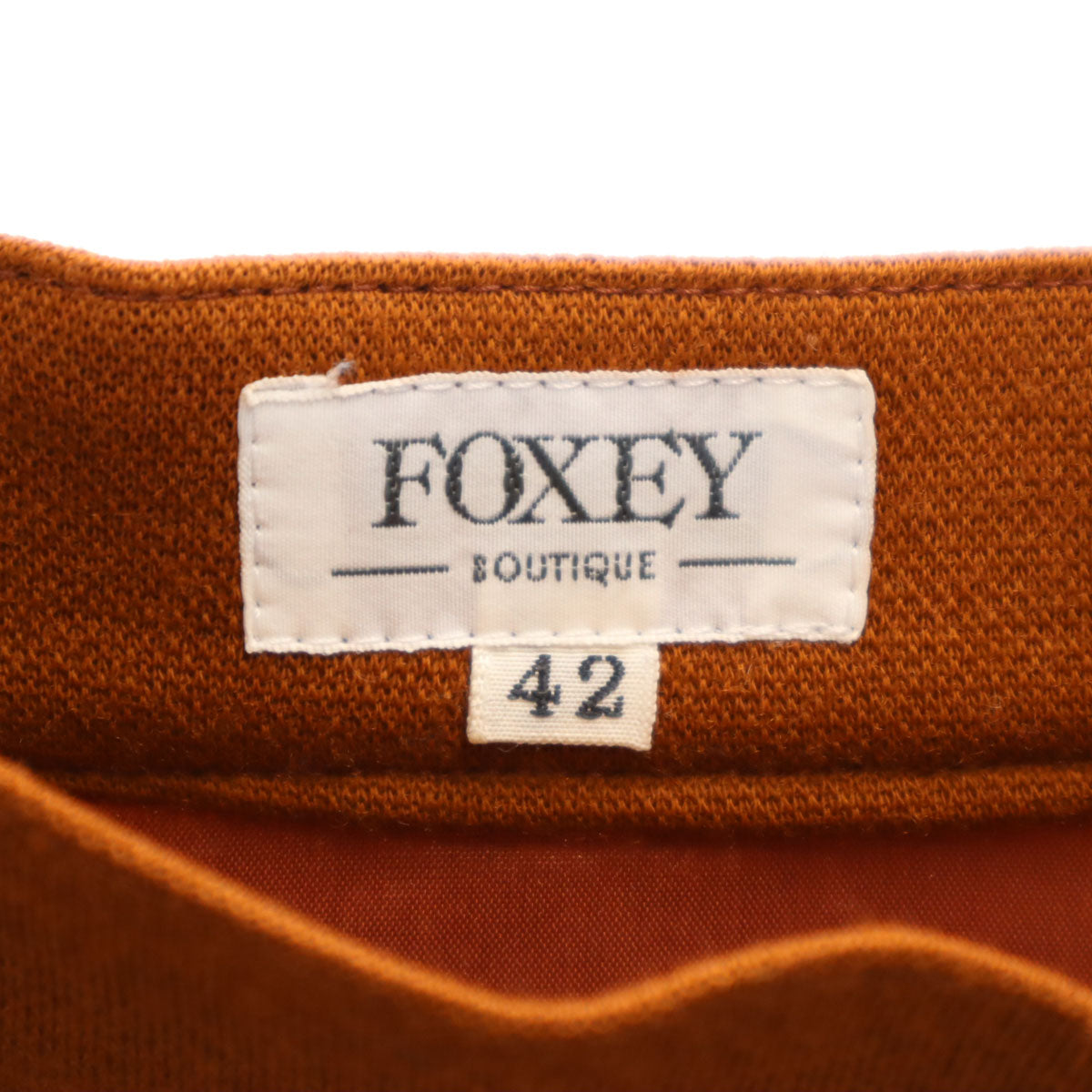 FOXEY BOUTIQUE フォクシー ブティック 日本製 ミディ丈 ラップスカート 42 オレンジブラウン レディース