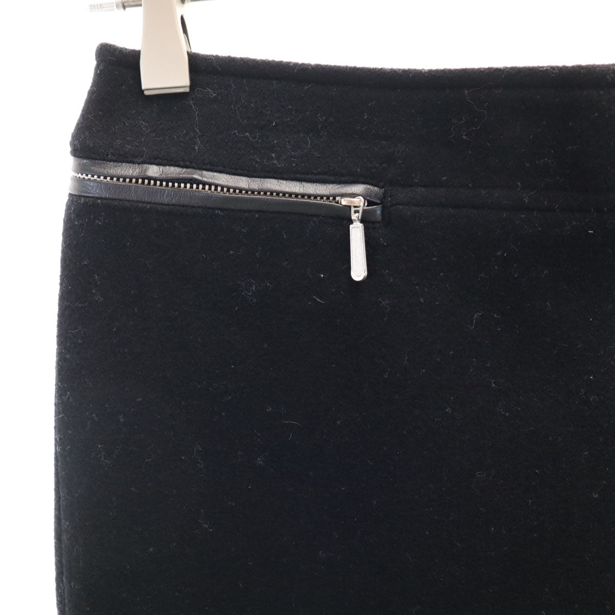 Burberrys OF LOINDON BLUE LABEL バーバリーズオブロンドンブルーレーベル 90s オールド メルトンウール ミディスカート 38 ブラック 三陽商会 レディース