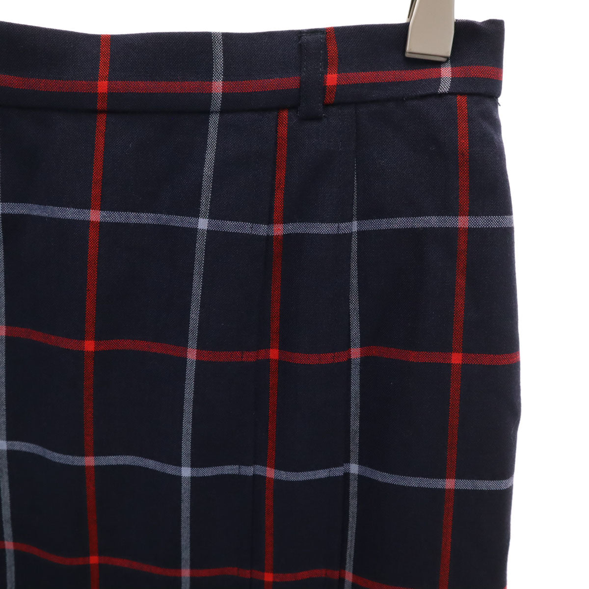 Burberrys バーバリーズ 90s 英国製 オールド チェック柄 ミモレ丈 プリーツスカート 6 ネイビー レディース