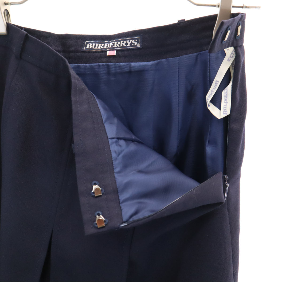 Burberrys バーバリーズ 90s ミモレ丈 プリーツスカート 11AB2 ネイビー レディース