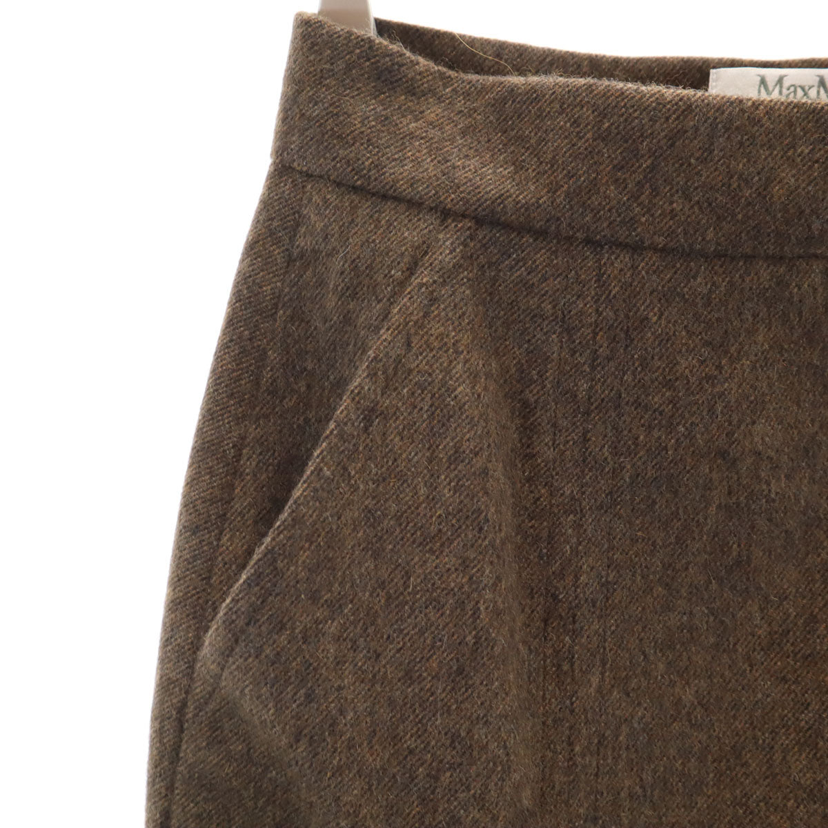 MAX MARA マックスマーラ イタリア製 ウール ミモレ丈スカート 42 ブラウン系 レディース