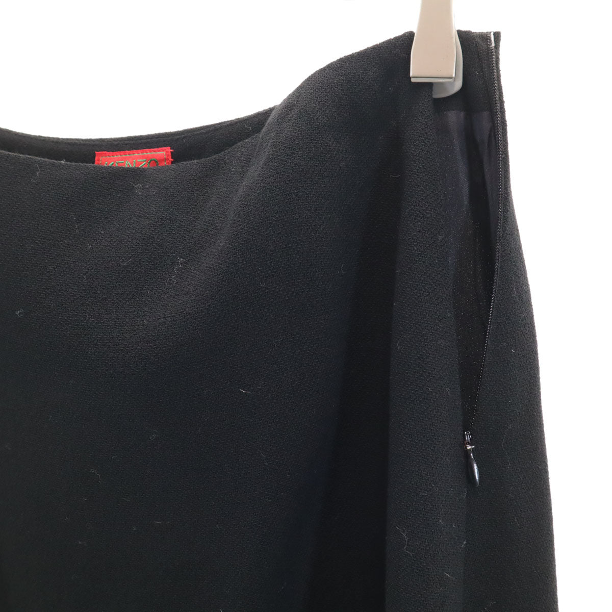 KENZO ケンゾー 90s ウールブレンド オールド ミモレ丈スカート 38 ブラック レディース