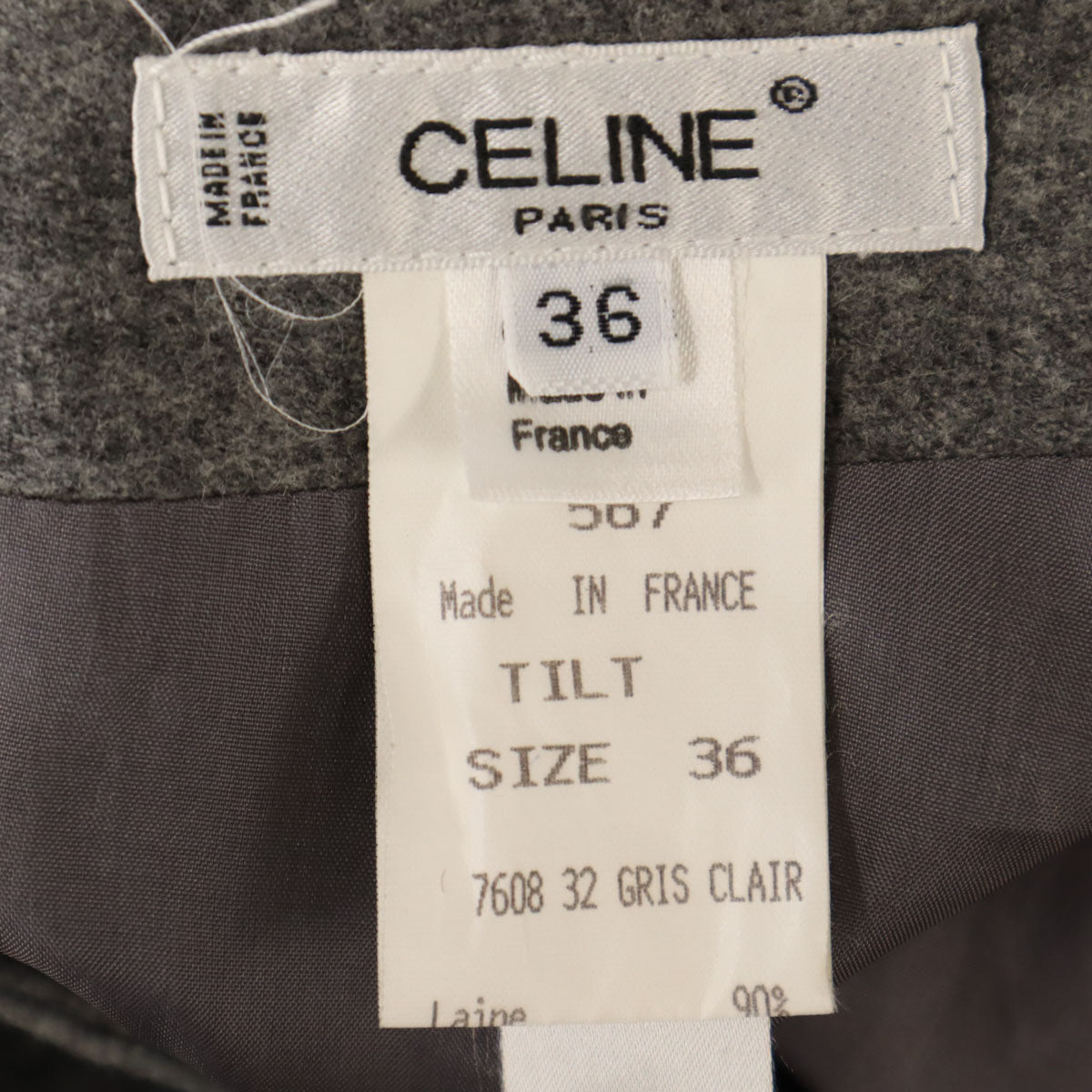 CELINE セリーヌ 90s フランス製 オールド ジェーシーシー ロング丈 タイトスカート 36 グレー レディース