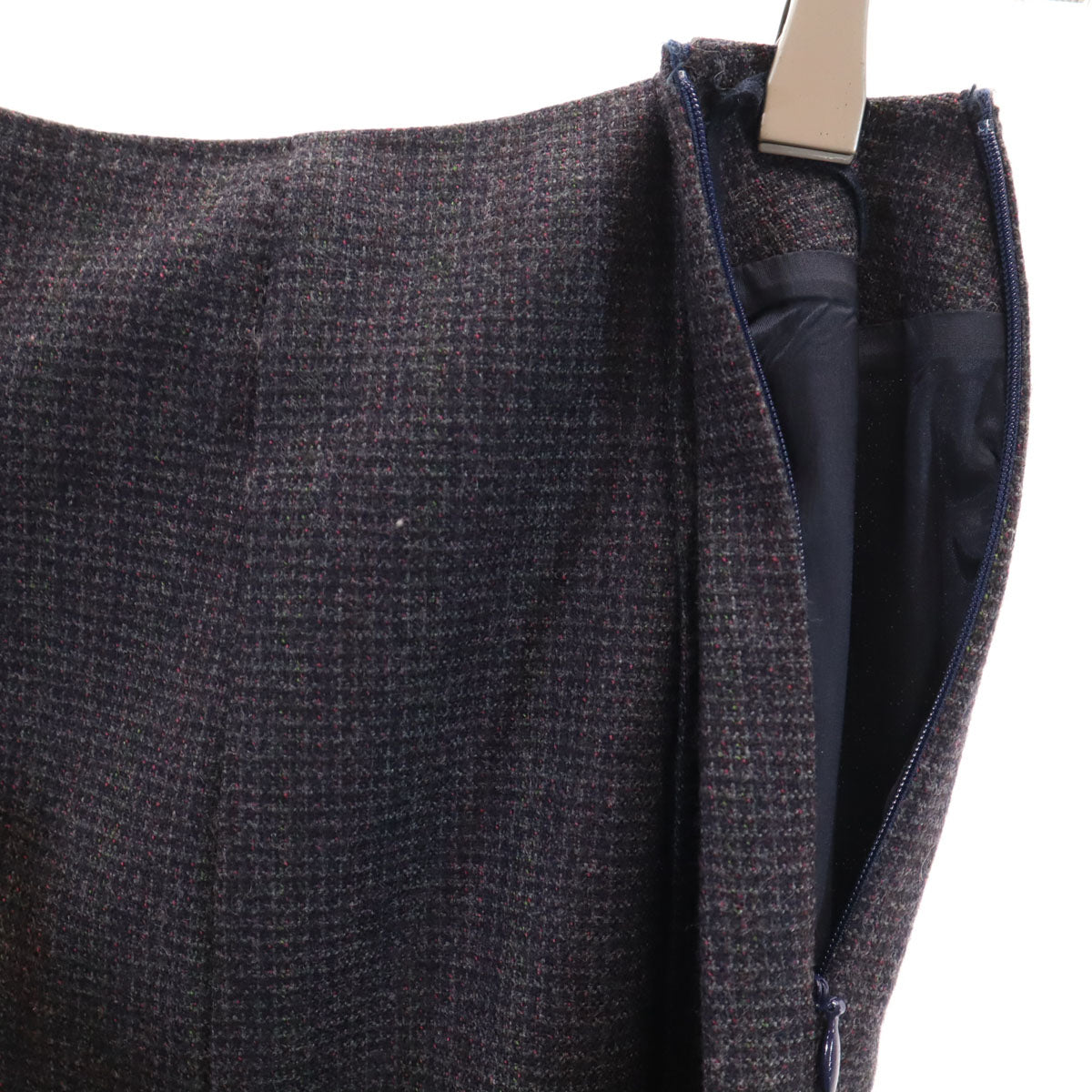 JIL SANDER ジルサンダー イタリア製 総柄 ミディ丈 タイトスカート 34 チャコール レディース