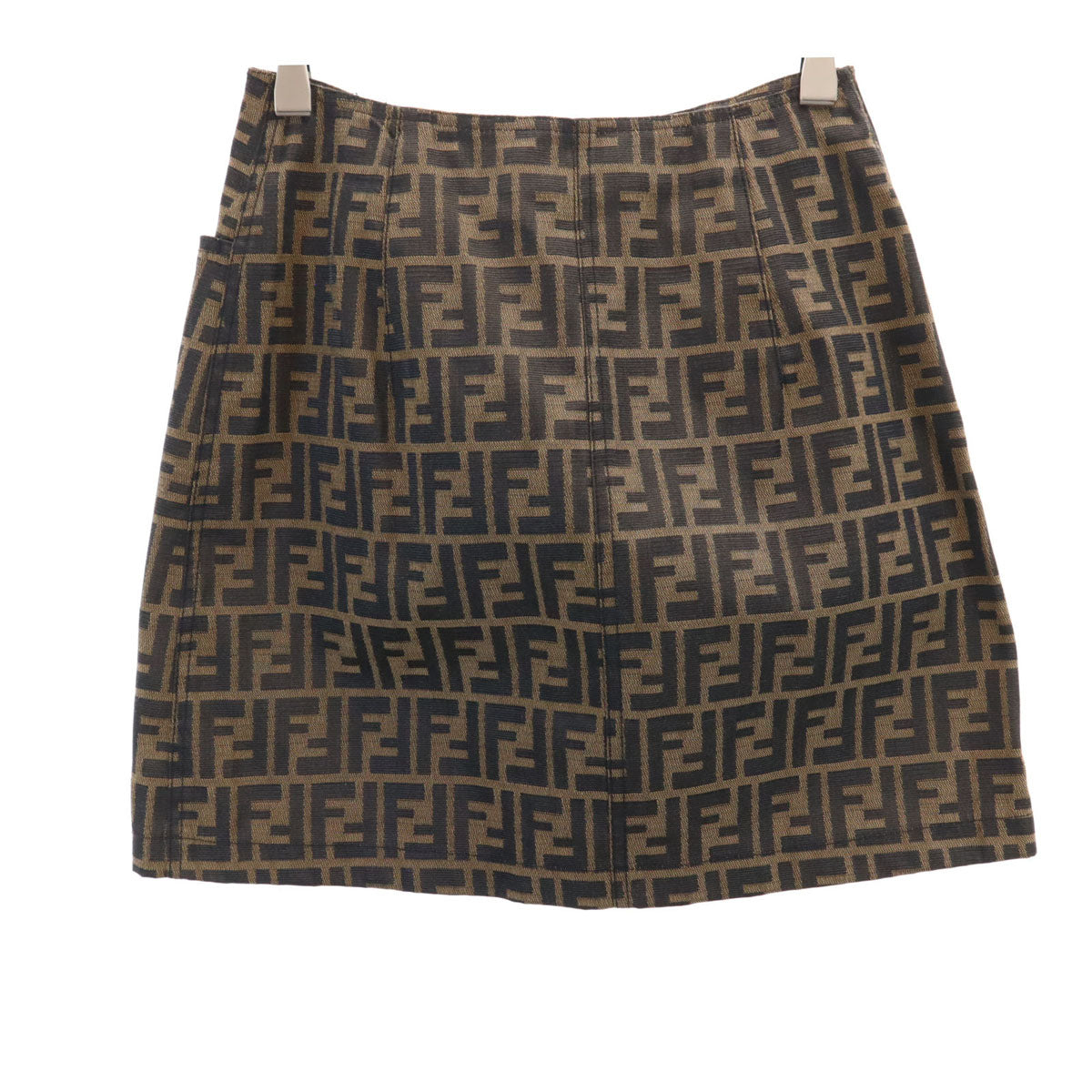 FENDI フェンディ 90s イタリア製 オールド ズッカ柄 ミニスカート 40 ブラウン レディース